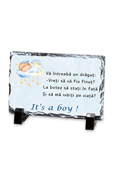 CrisPrint Rectangle with slate plate – Personalized request for godfather boy