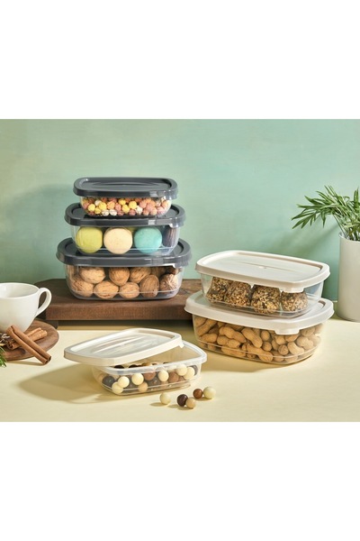 Sungroup VERONA Storage Container Set - Beige (0.5 Lt. - 1.1 Lt. - 1.7 Lt.)