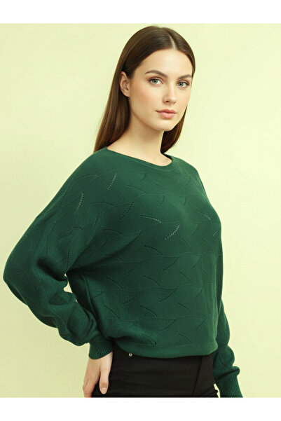 Digz fashion Dark Green Bat Sleeve Knitwear Sweater