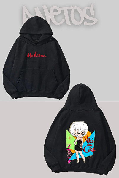 Anetos Madonna 2 Design Черна блуза с печат отпред и отзад