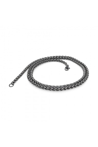 FM Black Color Steel Necklace 4mm 3183Cek016