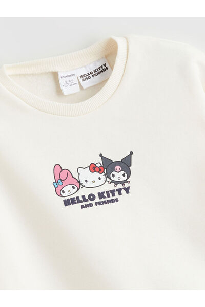 LC Waikiki Bisiklet Yaka Hello Kitty Baskılı Kız Çocuk Sweatshirt ve Eşofman Alt