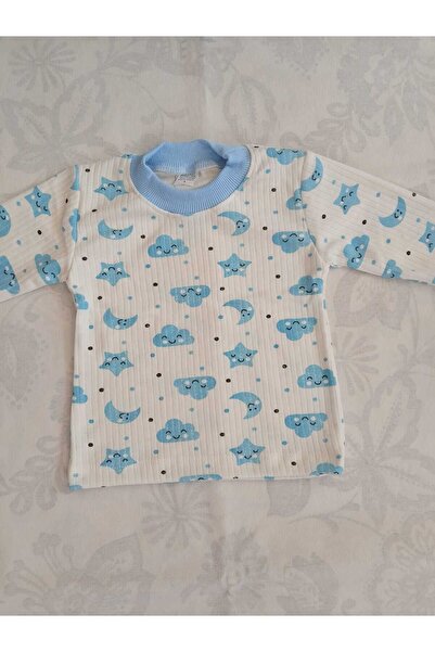 LEVENT BEBE Raporlu Bulutlu Ay Baskılı 1/3 Yaş Çocuk Pijama Takımı