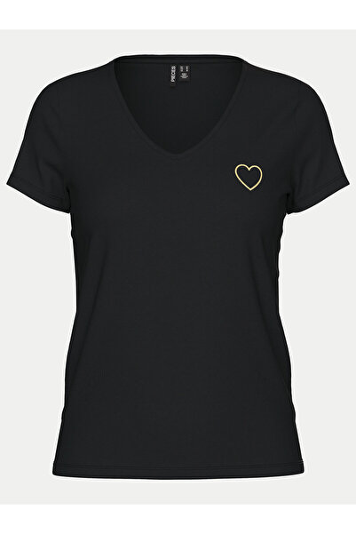 PIECES Γυναικείο T-Shirt 17102921 Μαύρο