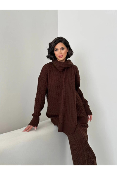 Lusin Дамски комплект от 3 части: шал, блуза, пола и шал