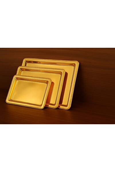 ALMASA Serving trays set of 3 sizes, luxurious gold 10276-10277-10278