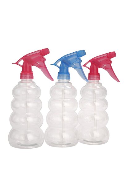 Lawazim Spray Bottle Set 3 Piece 500ml Transparent with Adjustable Nozzle