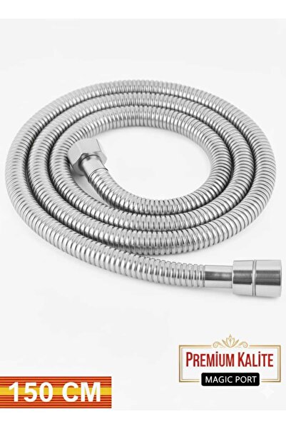 MAGIC PORT 1,5 METRE SPİRAL HORTUM kenetli Örgülü Paslanmaz Kopmaz Uzun Duş H...