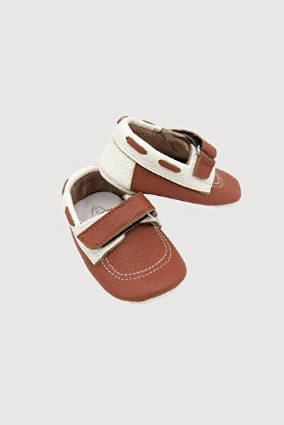 Beybium Genuine Leather Easy to Wear Elastic Baby Boy First Step Shoes Tan