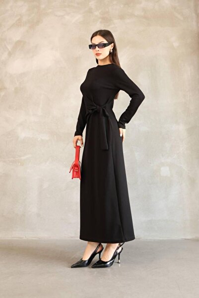 HEDEF DAİSY Women's Clothing Modal Fabric Tie Detail Long Dress