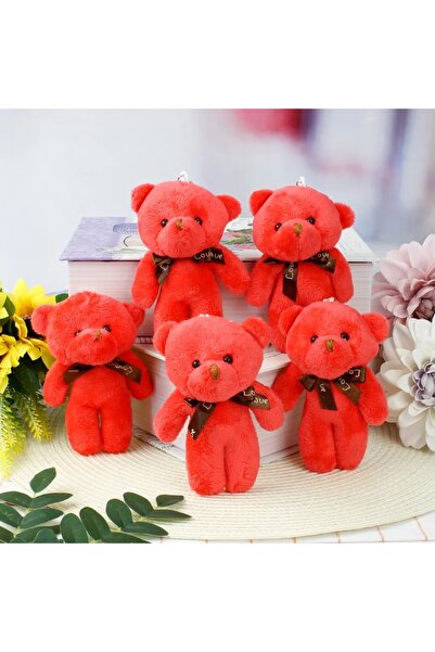 Wolawood Yumoş Mini Peluş Ayıcık 5’li Set Tatlı Şirin Sevimli Bebek Ayı Çanta Süsü Anahtarlık Hediyelik Takım