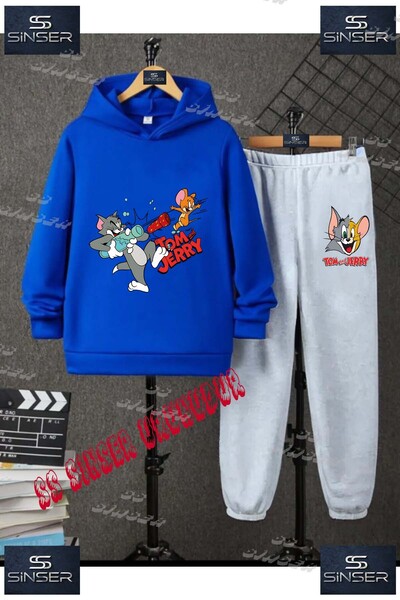 SS SİNSER Children's Unisex Printed Hooded Tracksuit Set with the Words "Tom ...