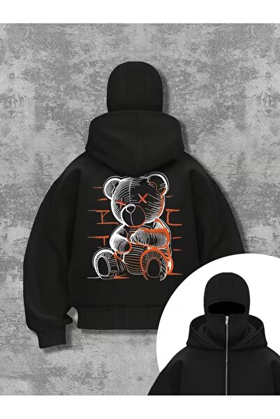 ship master Kar Maskeli Ninja Unisex Sweatshirt Hırka 2iplik kalın polar