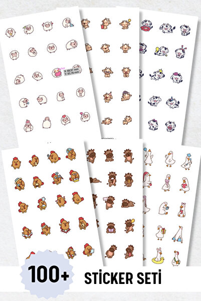 Eldesen Tasarım 6'lı Sticker Seti / Bullet Journal / Scrapbook / Ajanda Etike...