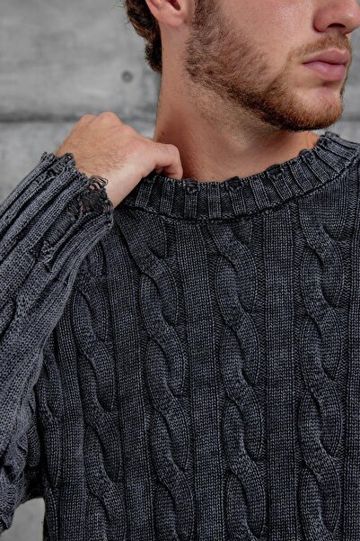 NOMARC Smoked Mrk Knit Detailed Oversize Knitwear Sweater