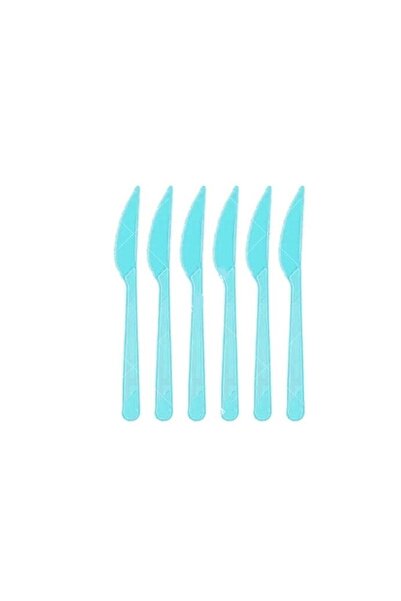 Ege Pastacılık Plastic Knife Blue Color 25 Pcs