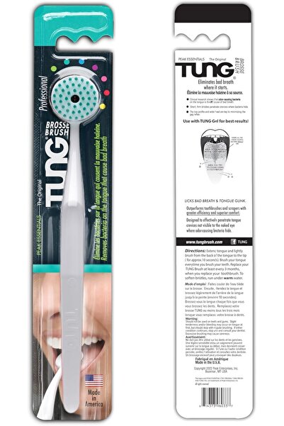 Tung Gel and Tongue Cleaning Brush by Peak Essentials - Starter Pack The Original Tongue Brush, Black