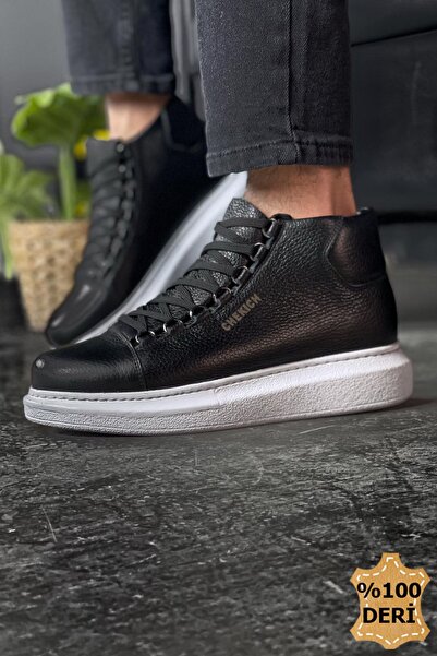 Zapatos CH258 Roma Erkek Spor Günlük Bağcıklı Hakiki Deri Bot DBT - Siyah