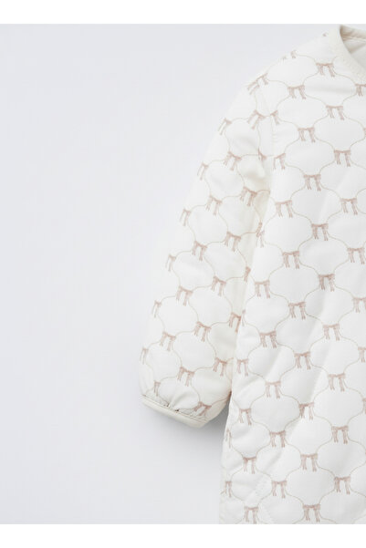 Magu Unisex Children's Cotton White Bow Patterned Sleeping Bag - Zippered