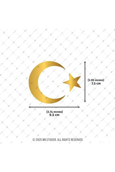 Bay Etiket GLD6 Altın Seri Ay Yıldız Etiketi