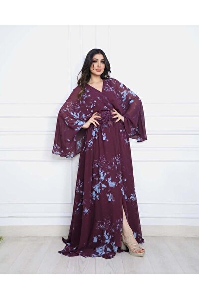 Opera Fashion فستان سهرة مشجر مزين باكسسوار بالخصر