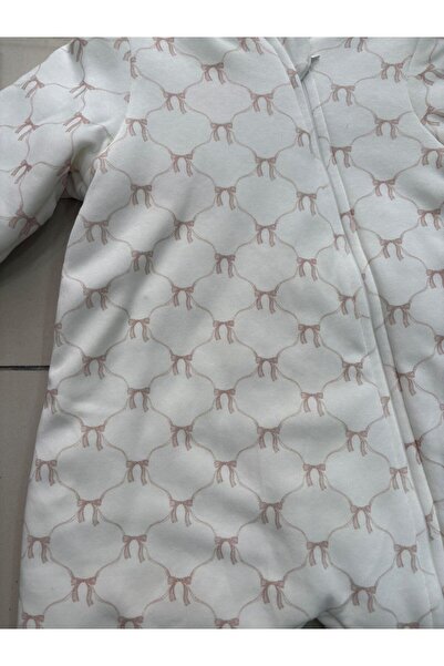Magu Unisex Children's Cotton White Bow Patterned Sleeping Bag - Zippered