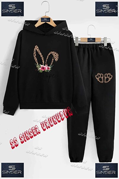 SS SİNSER Children's Unisex Printed Hooded Tracksuit Set with a Pattern of a ...