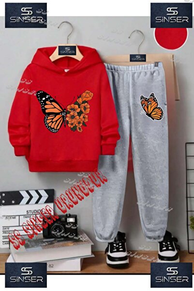 SS SİNSER Children's Unisex Custom Printed Hooded Tracksuit Set with the Desi...
