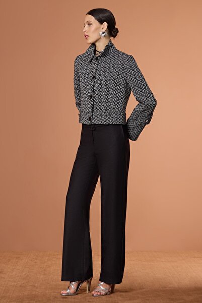 UPGRADE Dik Yakalı Tivit Ceket Siyah