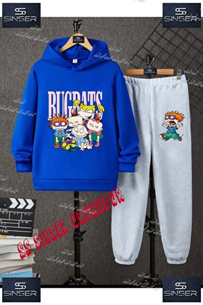 SS SİNSER Children's Unisex Special Printed Hooded Tracksuit Set with the Tex...