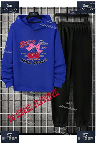 SS SİNSER Παιδικό Unisex Σετ Φόρμας με Κουκούλα και Ειδική Στάμπα "CHERRY SMI...