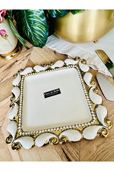 CASA DE BELLA Wiki Gold Büyük Boy Sunum Servis Tabağı