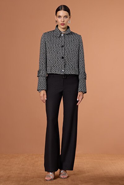 UPGRADE Dik Yakalı Tivit Ceket Siyah