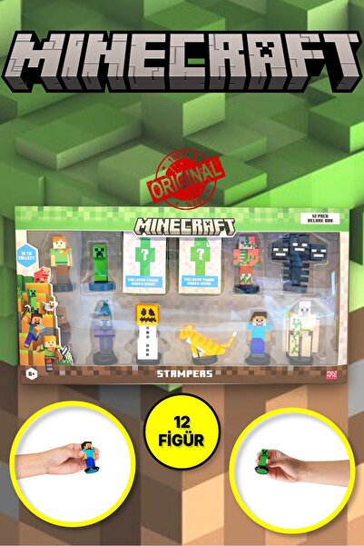 TOYFEST Minecraft 3D Figür Stamper 12'li Delüks Set
