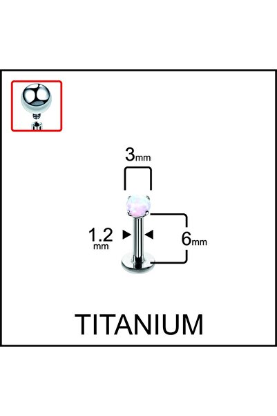 Rupen Kraft Yüksek Kalite G23 Titanyum Titanium Opal Taşlı Kıkırdak Helix Tra...