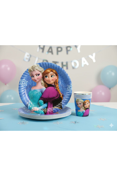 Umamiçe Frozen Elsa Temalı Tabak ve Bardak 8'li Set