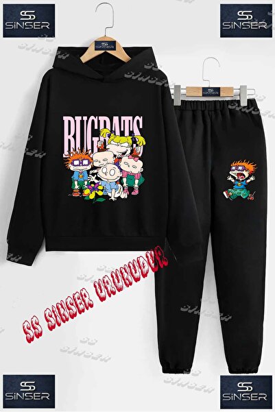 SS SİNSER Children's Unisex Special Printed Hooded Tracksuit Set with the Tex...