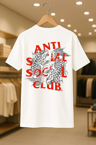 SELF CONTROL Μπλουζάκι με στάμπα Social Oversize Unisex 100% βαμβακερό που αναπνέει από χοντρό ύφασμα