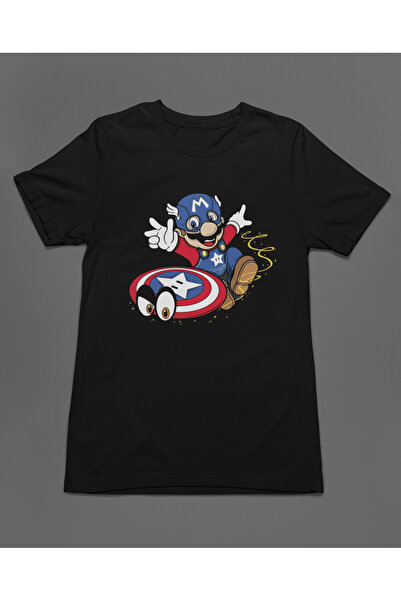 Bumeta تي شيرت سوبر ماريو كابتن أمريكا للجنسين
