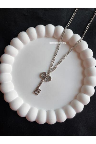REMBER JEW Gümüş Kaplama Vintage Anahtar Unisex Kolye