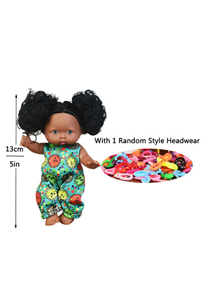 Choice دمية خضراء 5 بوصة 5 بوصة/13 سم دمى أطفال حديثي الولادة سوداء لطيفة دمى...