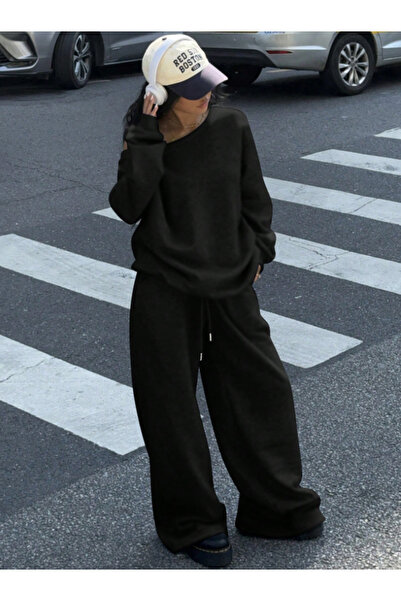 KİNNEAS بنطلون نسائي أسود مقاس كبير فضفاض وفضفاض من ALTI بنطلون رياضي مرن من ...