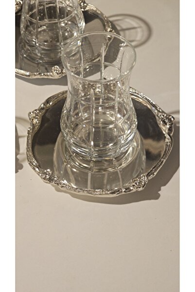 Keopsantique home 6-Piece Silver Rose Detailed Tea Set
