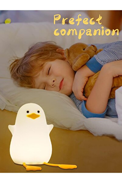 Generic Ammonite Duck Night Light, Cute Silicone Duck Lamp for Kids, Soft Silicone Nursery Night Light USB L