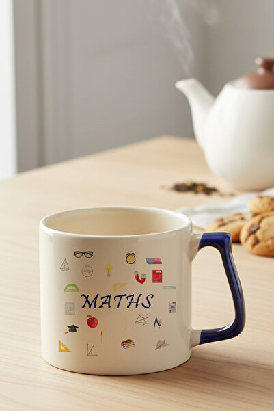 qoeuyl boutique Mathematics Themed Icons Maths Printed Lightweight Ceramic Mu...