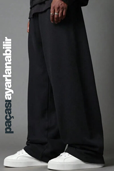 vladivosto Adjustable Oversized Baggy Pants with Elasticated Cuffs Large Size Black Gray Anthracite