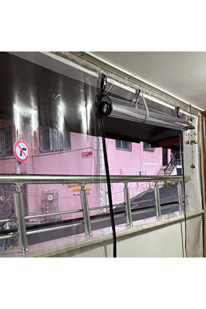 AÇIKGÜL TEKSTİL BRANDA Fermuarlı Şeffaf balkon Perdesi Pencereli Şeffaf Branda