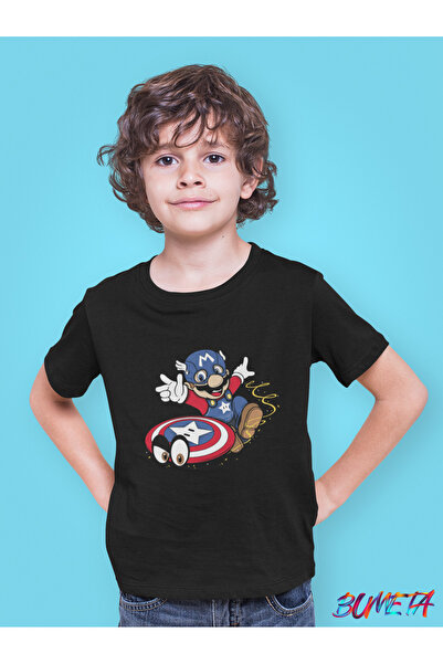Bumeta تي شيرت سوبر ماريو كابتن أمريكا للأطفال