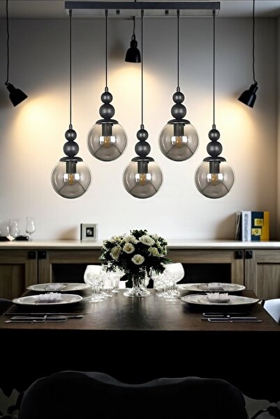 luminza tasarım Yemek Masası Avize Füme Cam