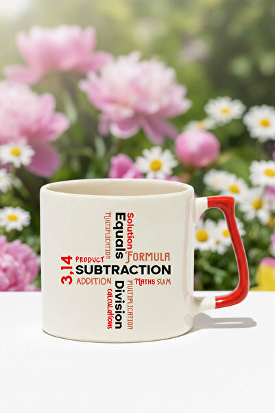 qoeuyl boutique Math Formulas Operations Printed Lightweight Ceramic Mug Cup for Teachers and Students Gift